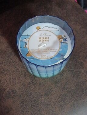 4/$40 New Blue Glass Jar "Grenada" Scented Candle - 255 g